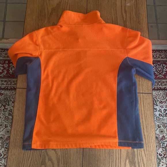 Mens Athletic Works 100% Polyester Quarter-Zip Sweatshirt Orange & Grey - Picture 2 of 6